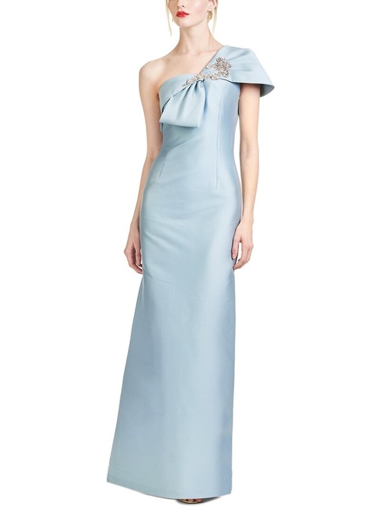 Sachin + Babi Dresses & Skirts - Sachin + Babi Ines Gown One-Shoulder Dress NWT in Powder Blue with Silver Detail